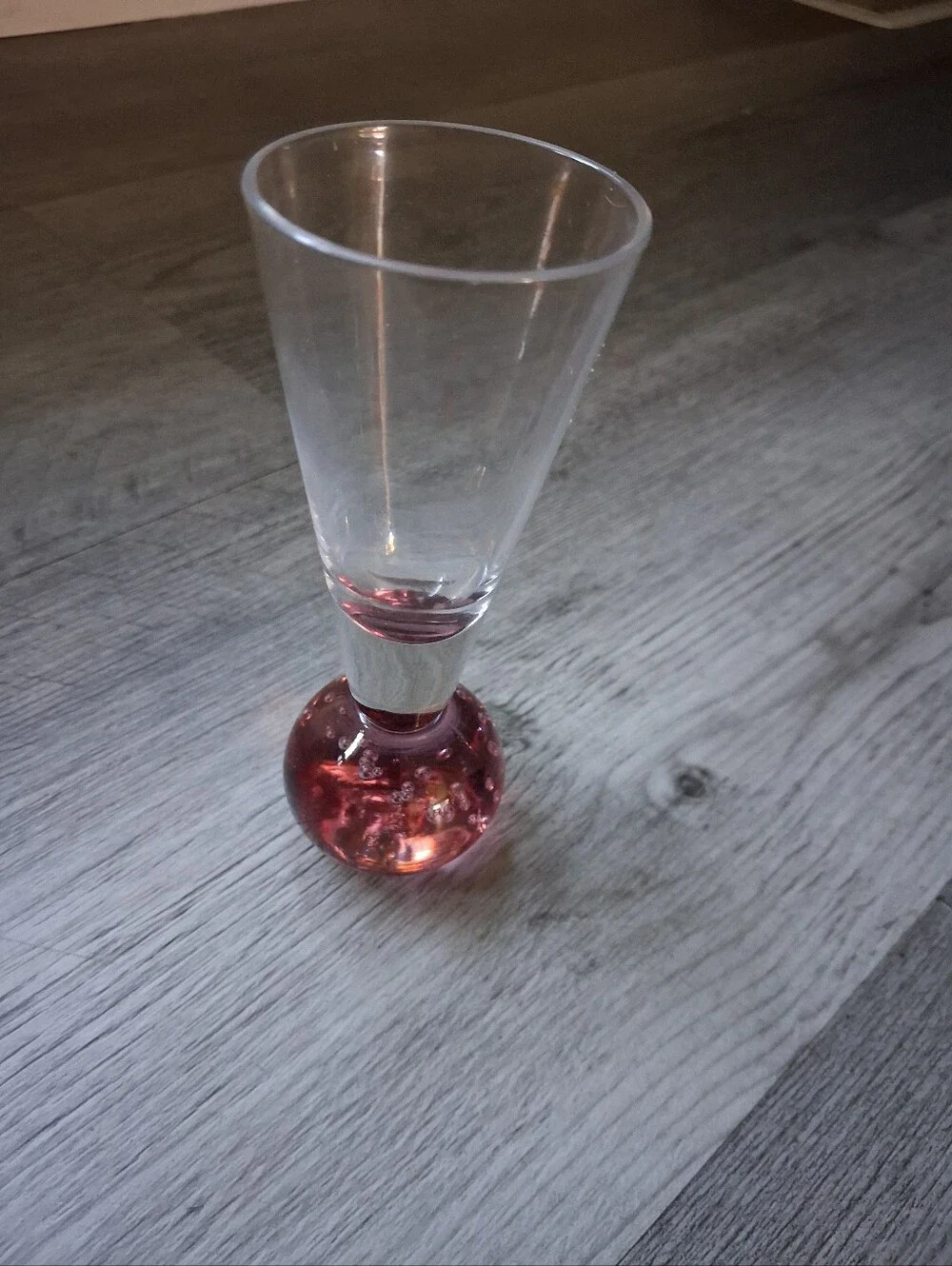 Set of 4 Stemmed Shot Glasses with Colored Bubble Bases